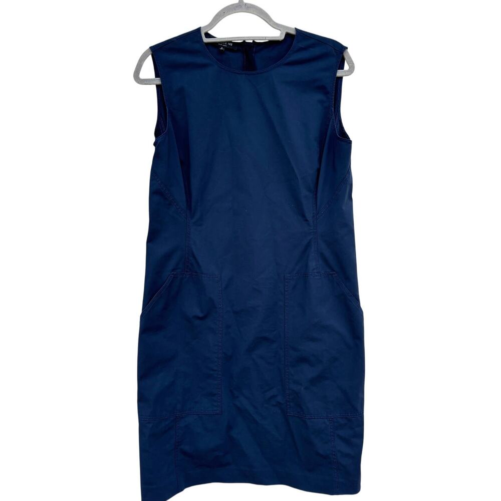 Lafayette 148 New‎ York Navy Blue Sleeveless Mini Dress, Sz 8